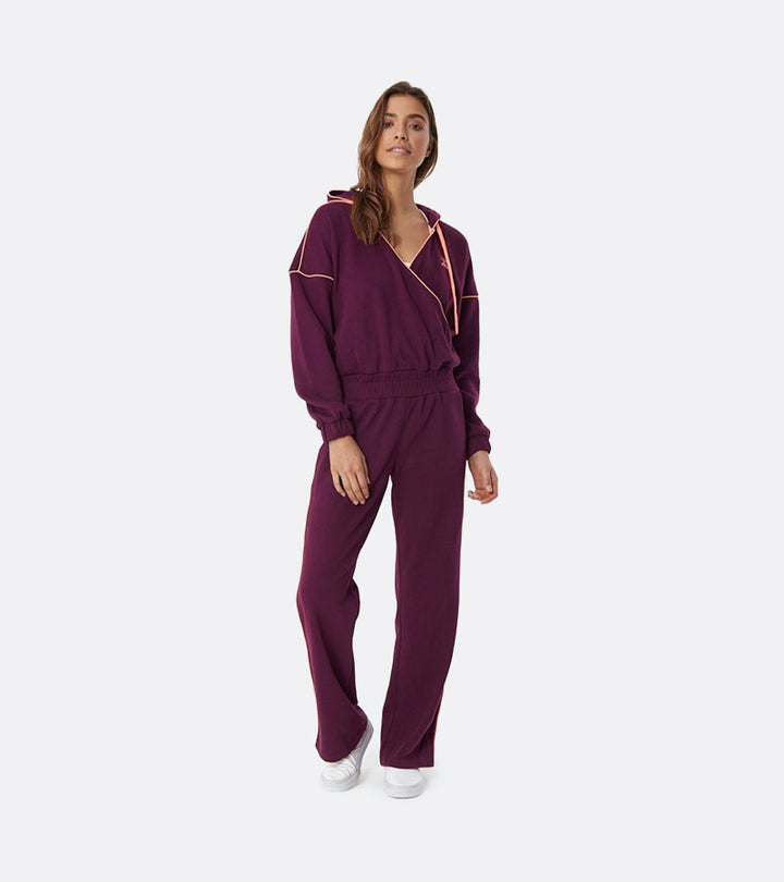 WOKE UP LIKE THIS JUMPSUIT DARK PLUM