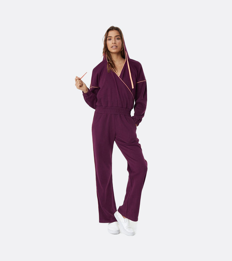 WOKE UP LIKE THIS JUMPSUIT DARK PLUM