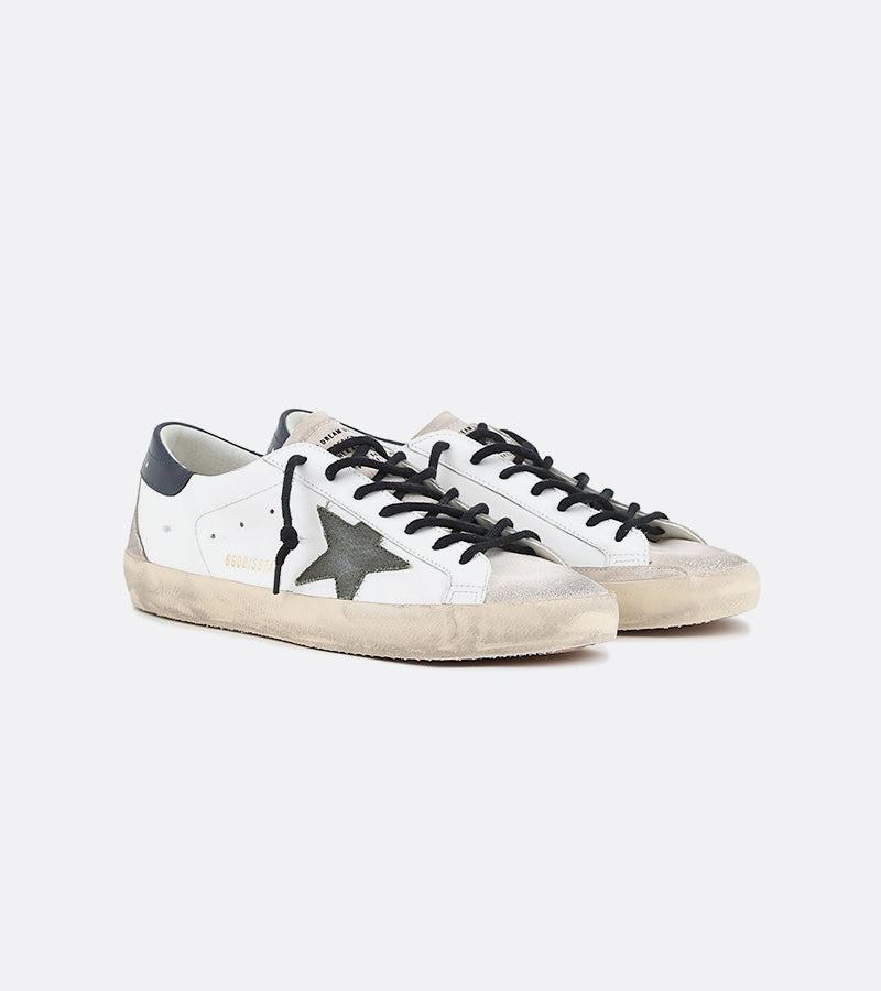 Golden Goose Homme Sneakers Superstar Blanc Vert Bleu 11721