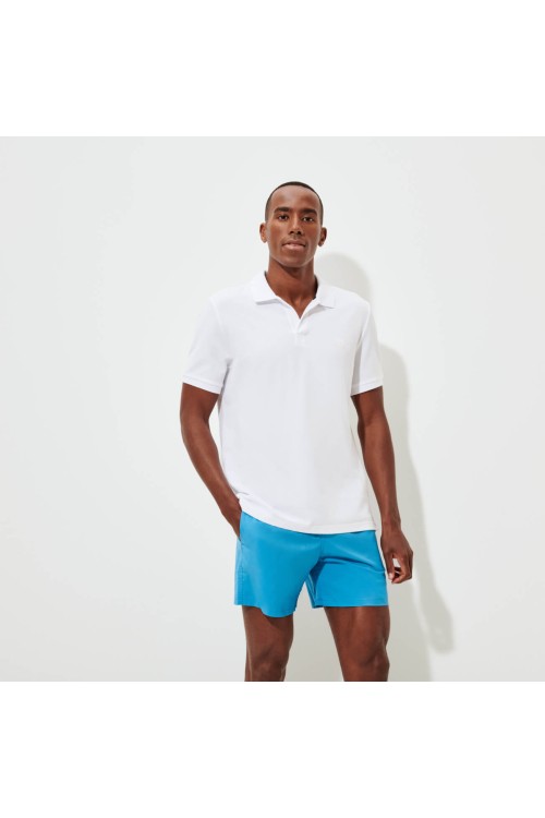 Men Cotton Pique Polo Shirt Solid